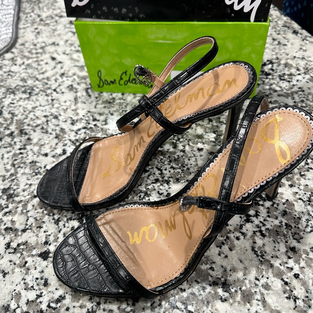 Sam Edelman Black Strappy Heels - Picture 3 of 6
